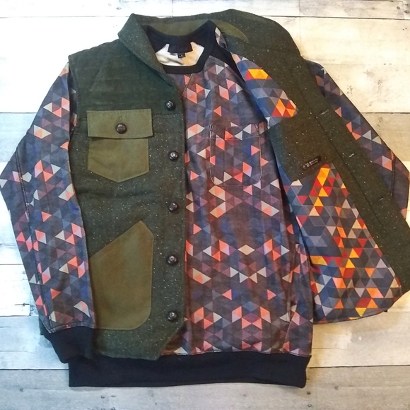 Black Scale Other - Black Scale Wool & Leather Vest with Matching Sweatshirt